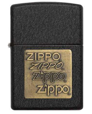 Black Crackle Gold Zippo Logo - 362 - Zippo