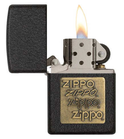 Black Crackle Gold Zippo Logo - 362 - Zippo