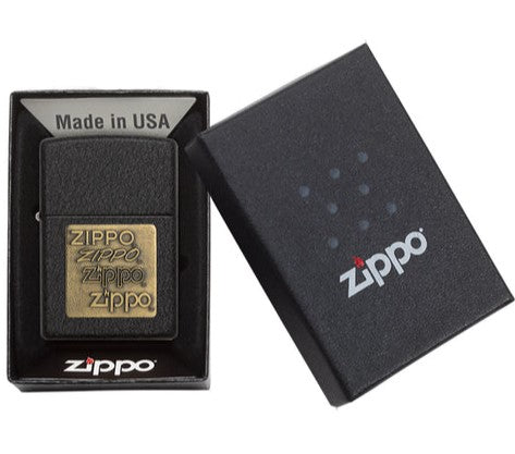 Black Crackle Gold Zippo Logo - 362 - Zippo