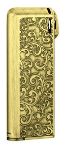 Antique Brass Plated w/ Etched Arabesque Pattern Lighter - by IM Corona - Pipe Master (33-2525)