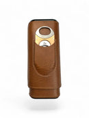 Lubinski - Brown Leather Cigar Case + Cutter
