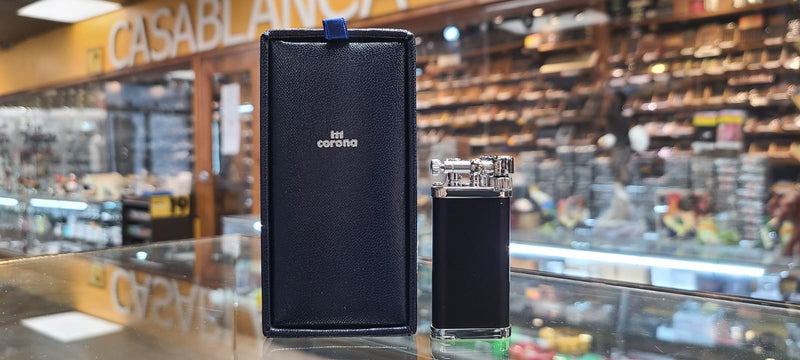 Chrome Plated Matte Black Finish Lighter - by IM Corona - Old Boy Design (64-9111C)
