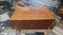 Humidor - Elegant Brown Wood Humidor with Ridges -