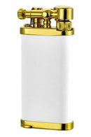 Gold Plated Matte White Finish Lighter - by IM Corona - Old Boy Design (64-5110)