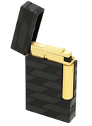 Ligne 2 - Monogram 1872 - Guilloche Lighter - Black - S.T. Dupont