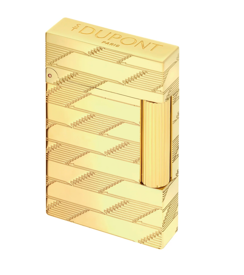 Ligne 2 - Monogram 1872 - Guilloche Lighter - Gold - S.T. Dupont