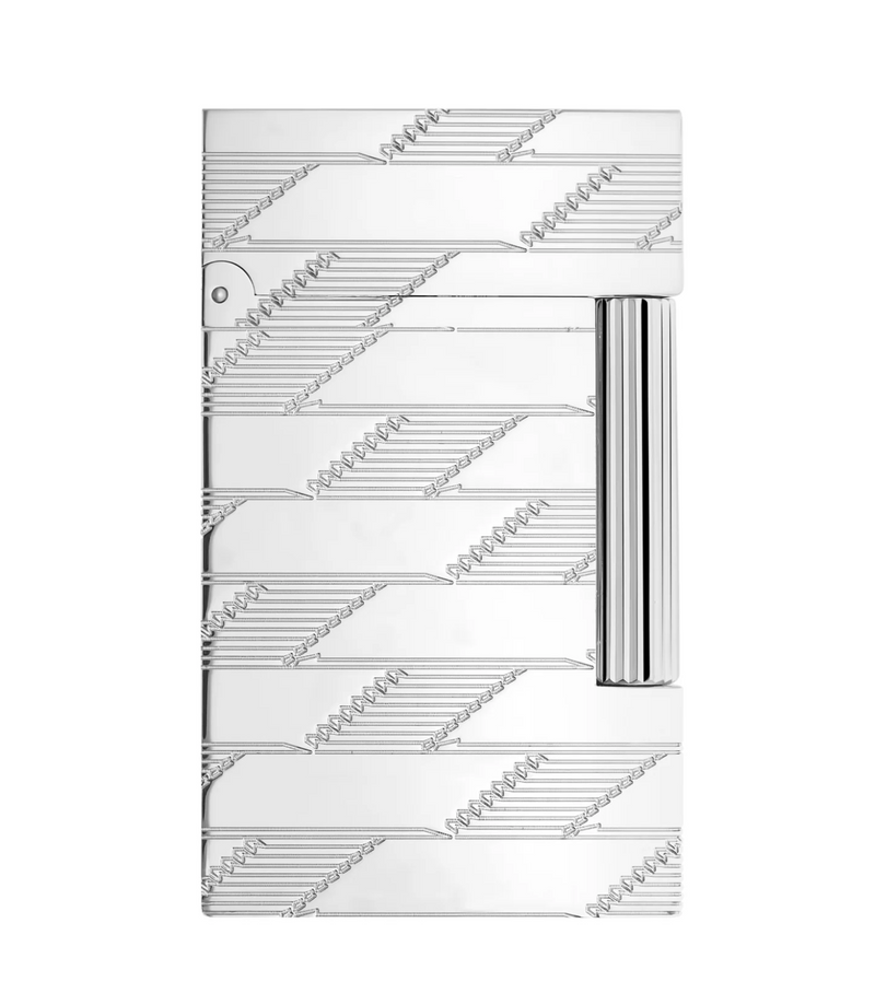 Ligne 2 - Monogram 1872 - Guilloche Lighter - Palladium Silver - S.T. Dupont