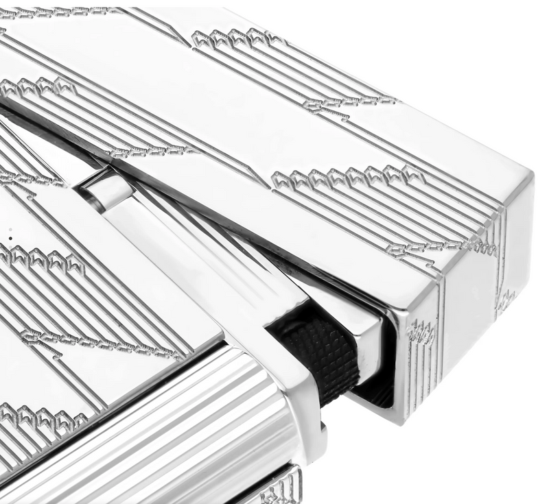 Ligne 2 - Monogram 1872 - Guilloche Lighter - Palladium Silver - S.T. Dupont