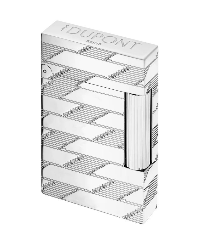 Ligne 2 - Monogram 1872 - Guilloche Lighter - Palladium Silver - S.T. Dupont