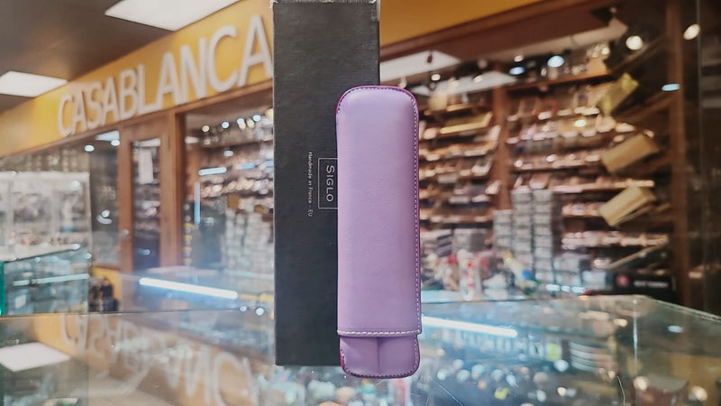 Siglo Calf Leather - 2 Cigar Case Lilac - 00062