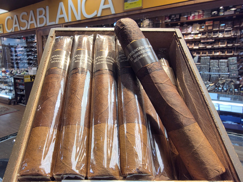 Box of cigars with visible 'Casablanca' branding in a store setting. - The Roller Ash - Blue Mountain Cigars - El Threesome -4