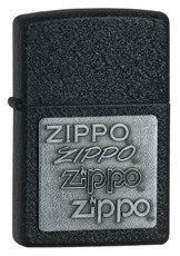 Black Crackle Silver Zippo -363