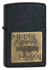 Black Crackle Gold Zippo Logo - 362 - Zippo