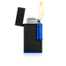 Julius - Black + Blue - Classic Double-Flame Cigar Lighter