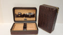 Dark Brown Leather Travel Humidor - JT001