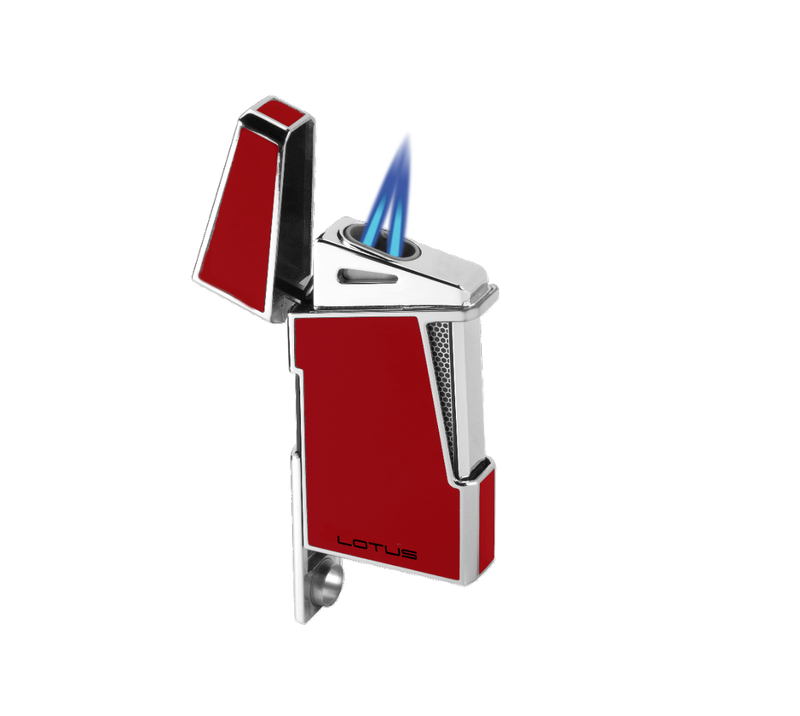Apollo Lighter - Red lacquer & polished chrome - L4860