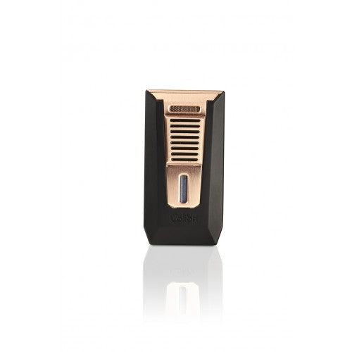Slide - Matte Black + Rose Gold - Double-jet Flame Lighter with Cigar Punch