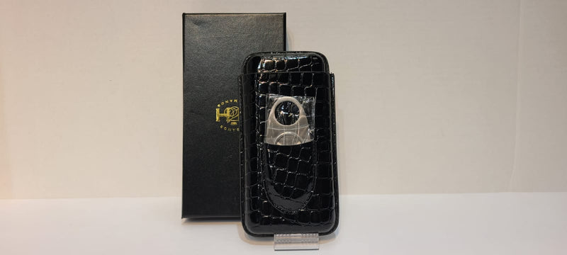 H&H Black 3 Cigar holder with cutter
